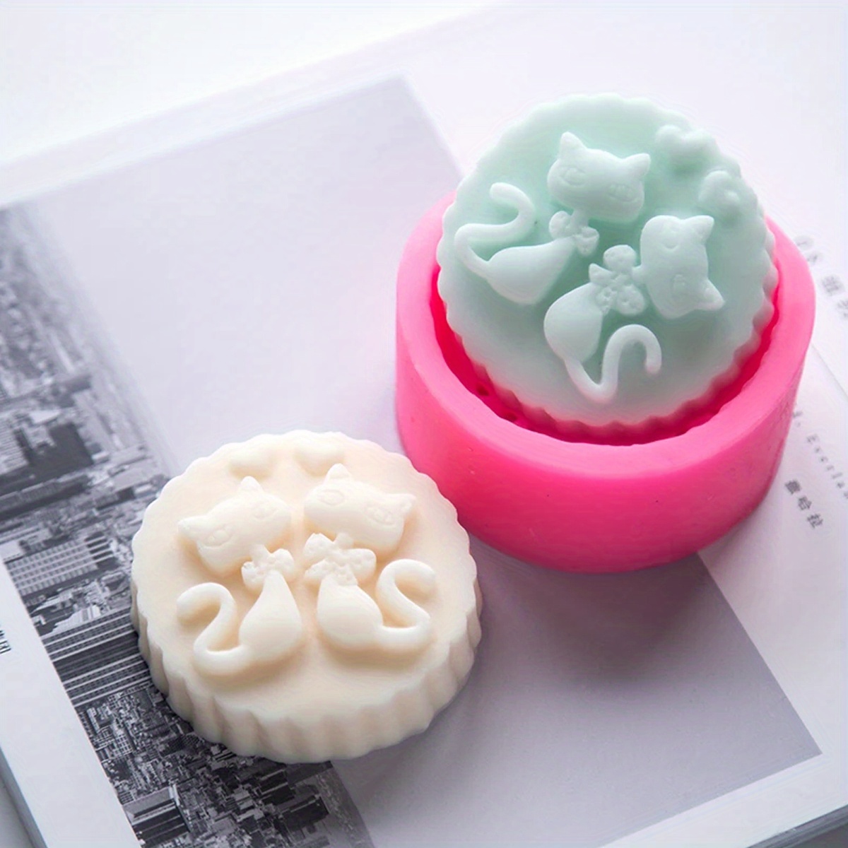 Soap Making Lye - قالب صابون سيليكون على شكل قطة