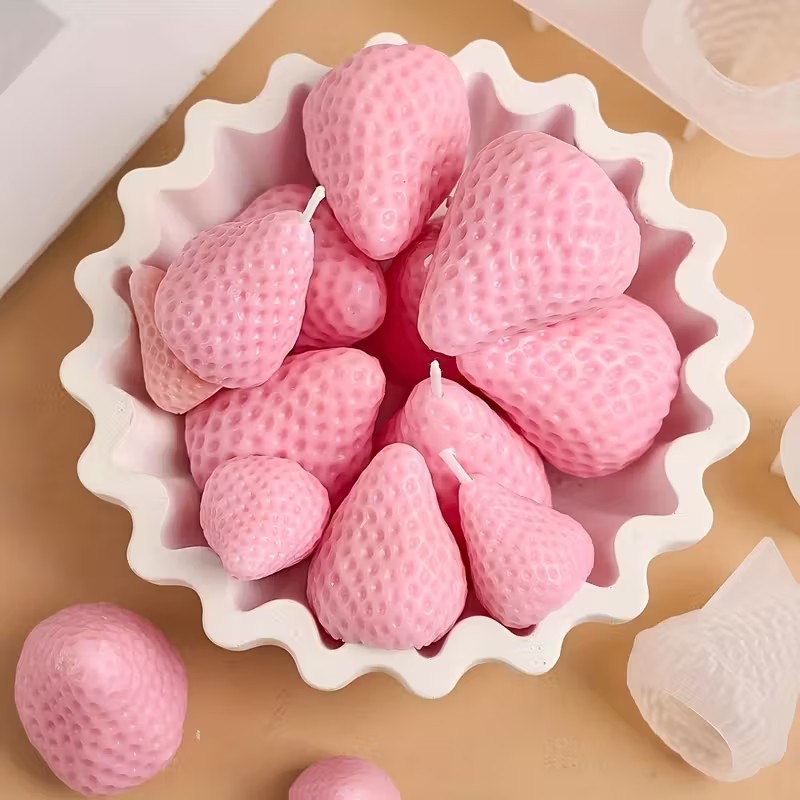 قالب شمع سيليكون على شكل فراول - مراجعة Soap Making Lye وسعره